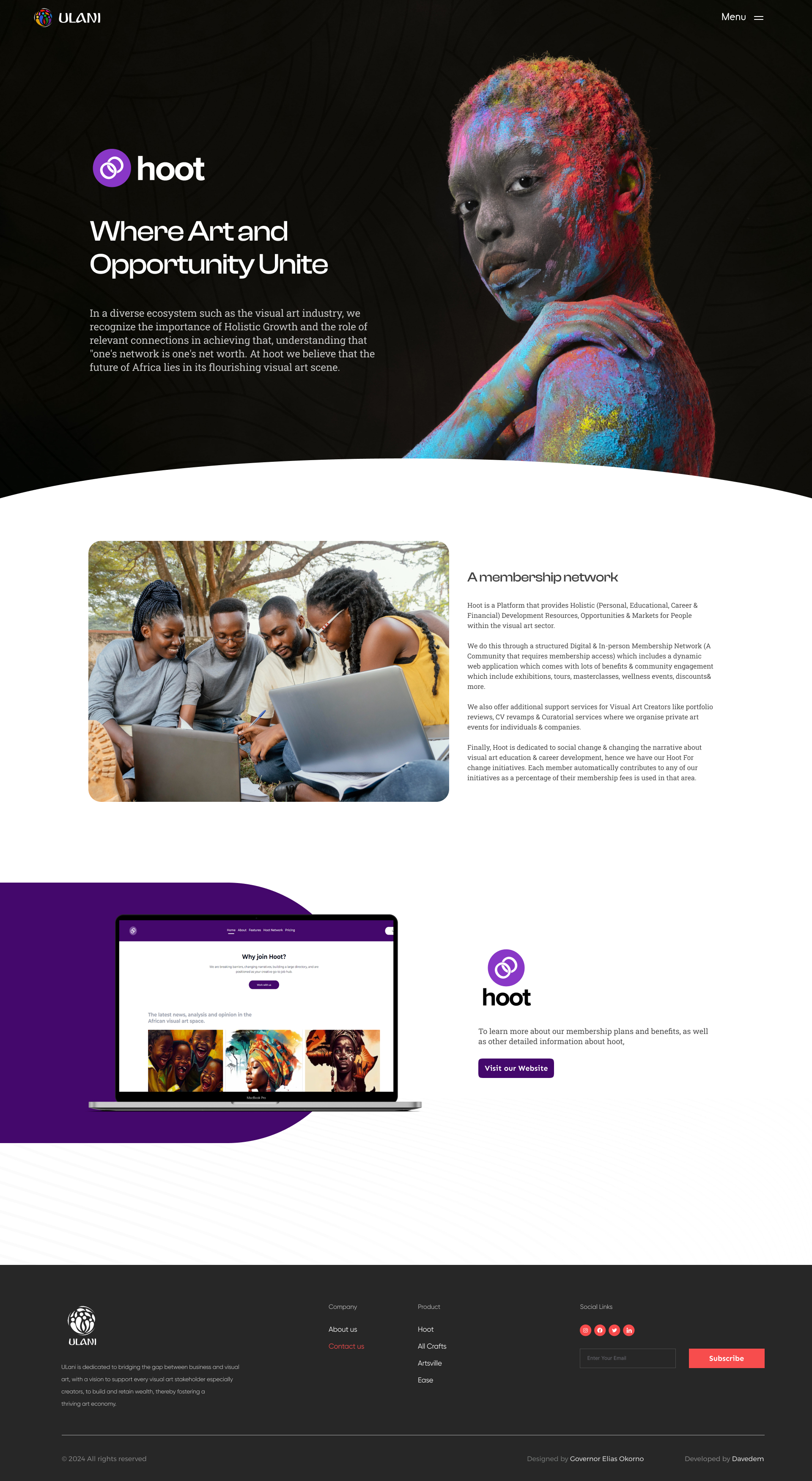 Hoot Website Page